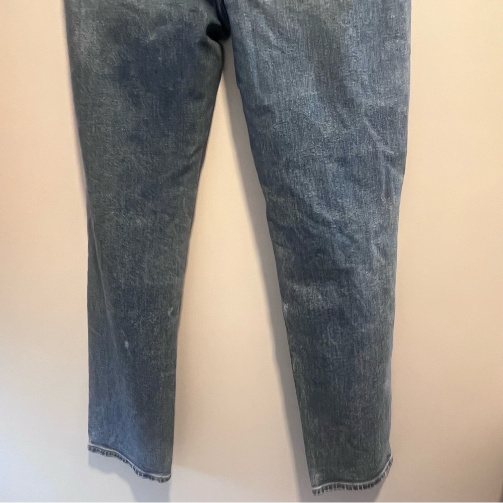 American Eagle Strigid Ripped Mom Jeans High Rise Distressed Straight Leg - Picture 11 of 14